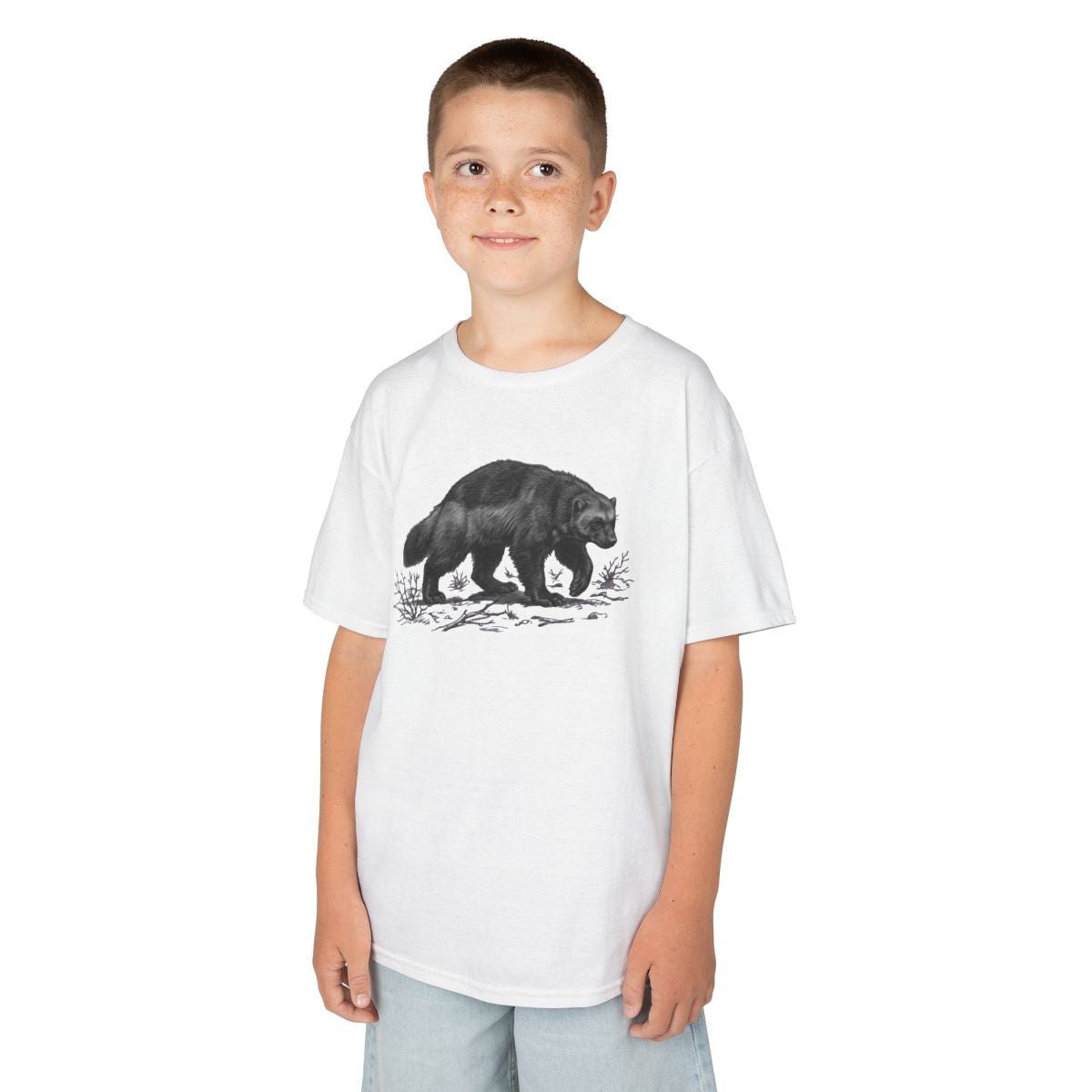 Color: White | Pencil Sketch Art Wolverine Kids Tee