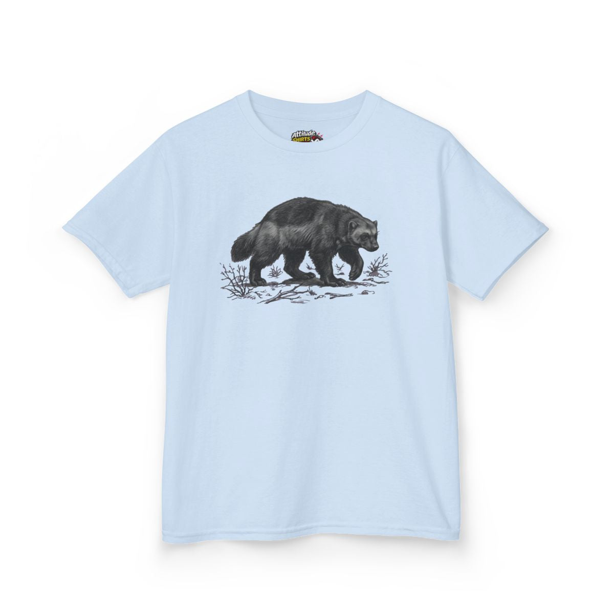 Color: Light Blue | Pencil Sketch Art Wolverine Kids Tee