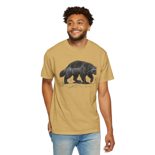 Color: Mustard | Pencil Sketch Art Wolverine Unisex Garment-Dyed Tee