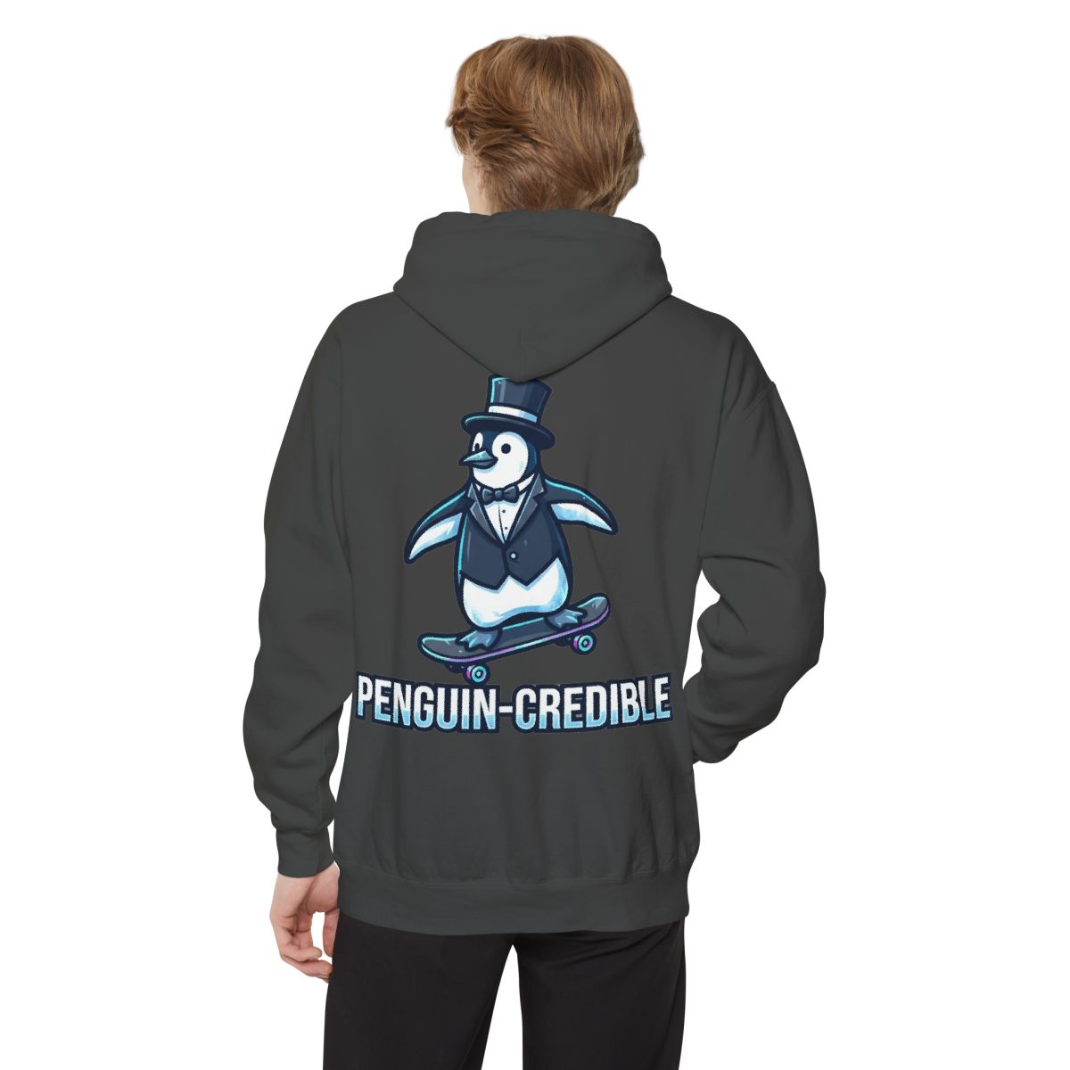 Color: Pepper | Penguin Credible Garment-Dyed Hoodie