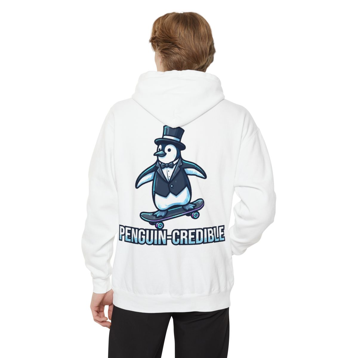 Color: White | Penguin Credible Garment-Dyed Hoodie