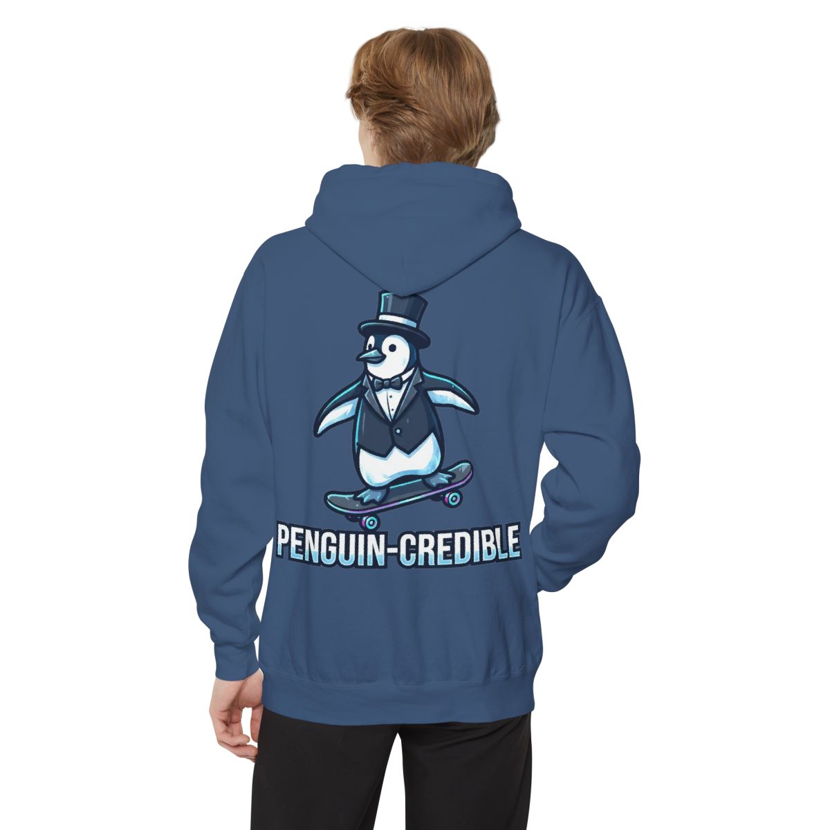 Color: True Navy | Penguin Credible Garment-Dyed Hoodie