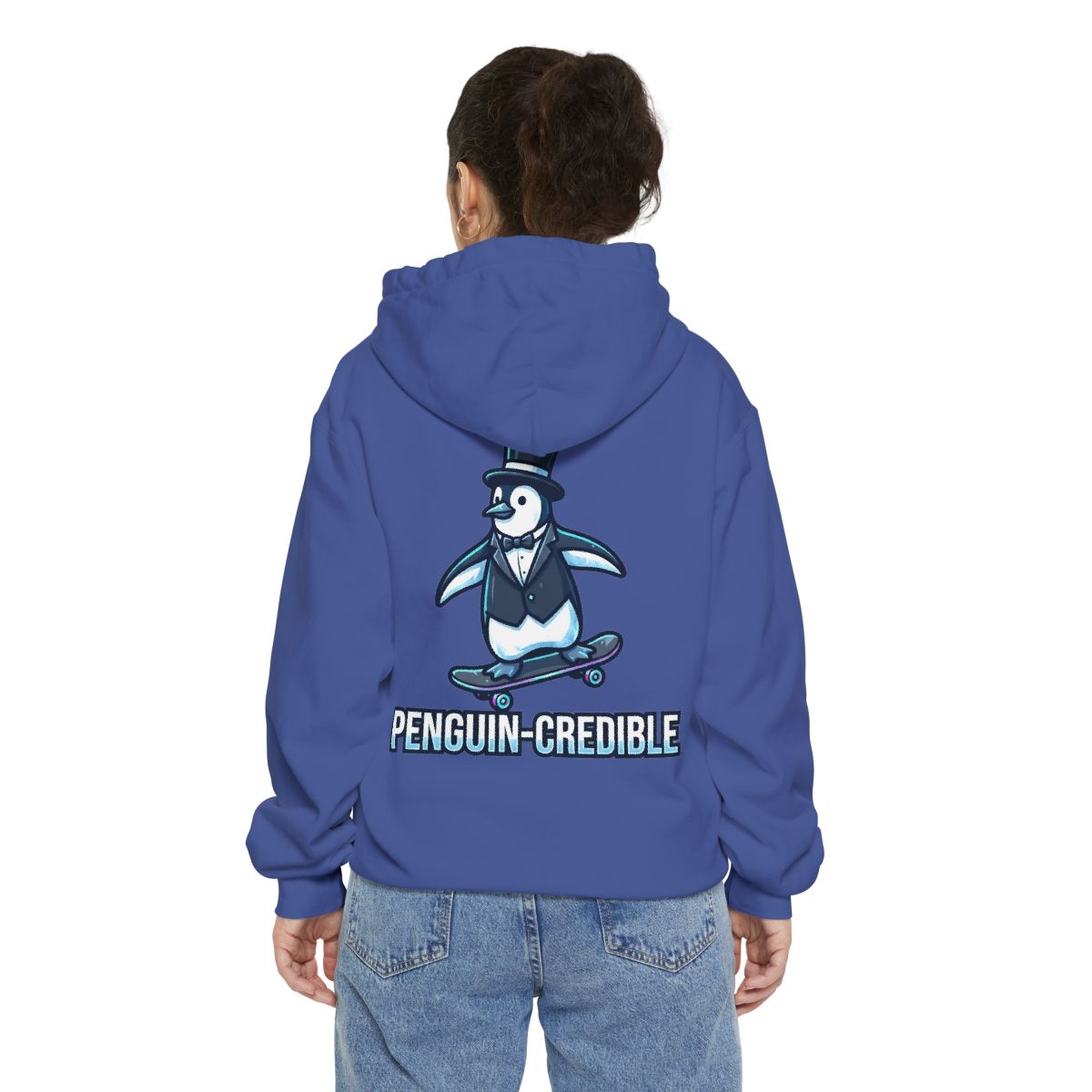 Color: Flo Blue | Penguin Credible Garment-Dyed Hoodie