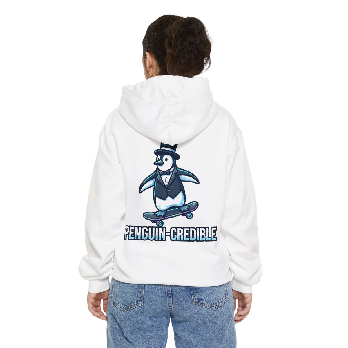 Color: White | Penguin Credible Garment-Dyed Hoodie