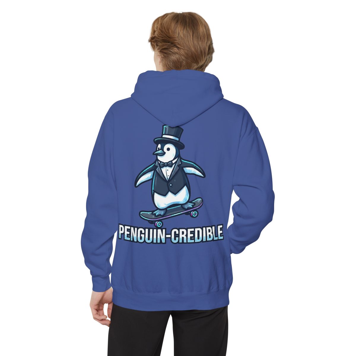Color: Flo Blue | Penguin Credible Garment-Dyed Hoodie