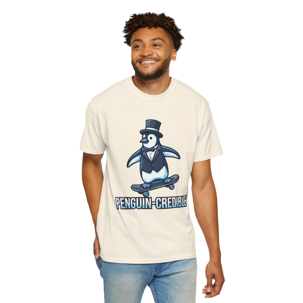 Color: Ivory | Penguin Credible Unisex Garment-Dyed Tee