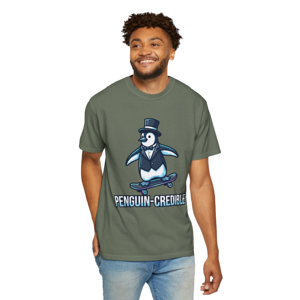 Color: Moss | Penguin Credible Unisex Garment-Dyed Tee