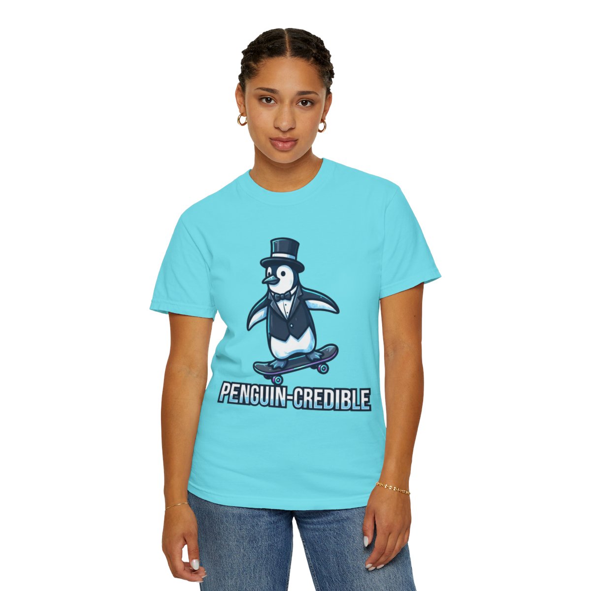 Color: Lagoon Blue | Penguin Credible Unisex Garment-Dyed Tee