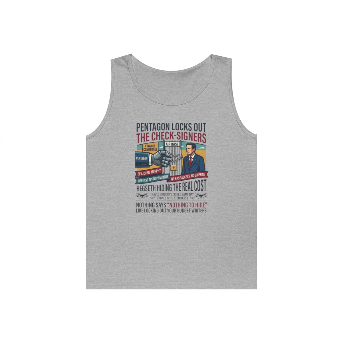 Color: Sport Grey | Pentagon Locks Out The Check Signers Tank Top