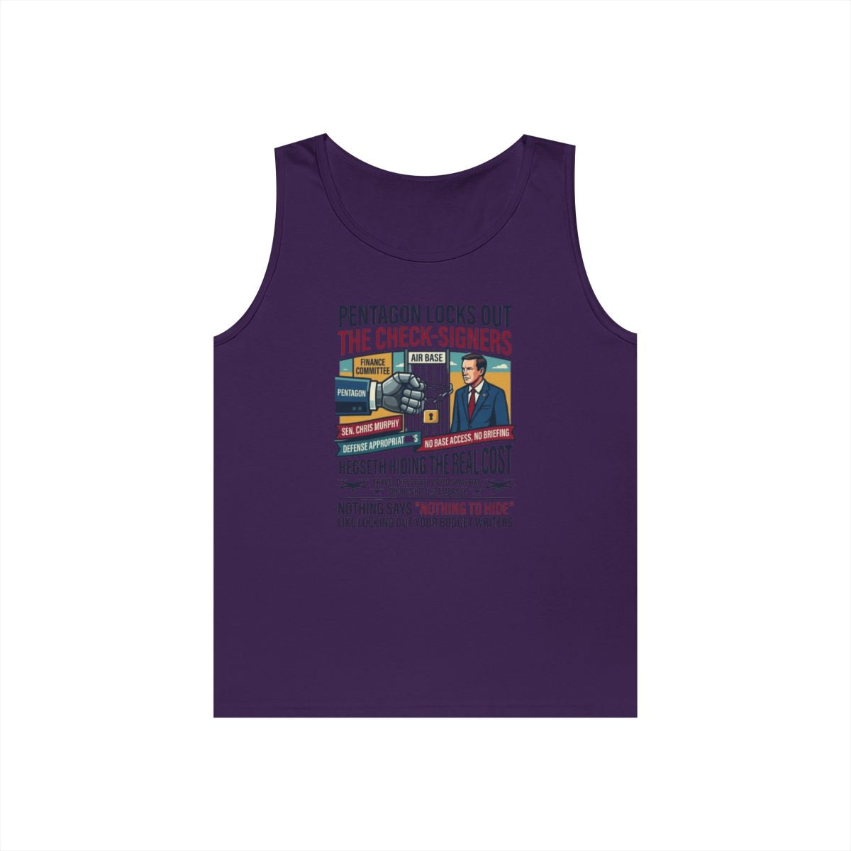 Color: Purple | Pentagon Locks Out The Check Signers Tank Top