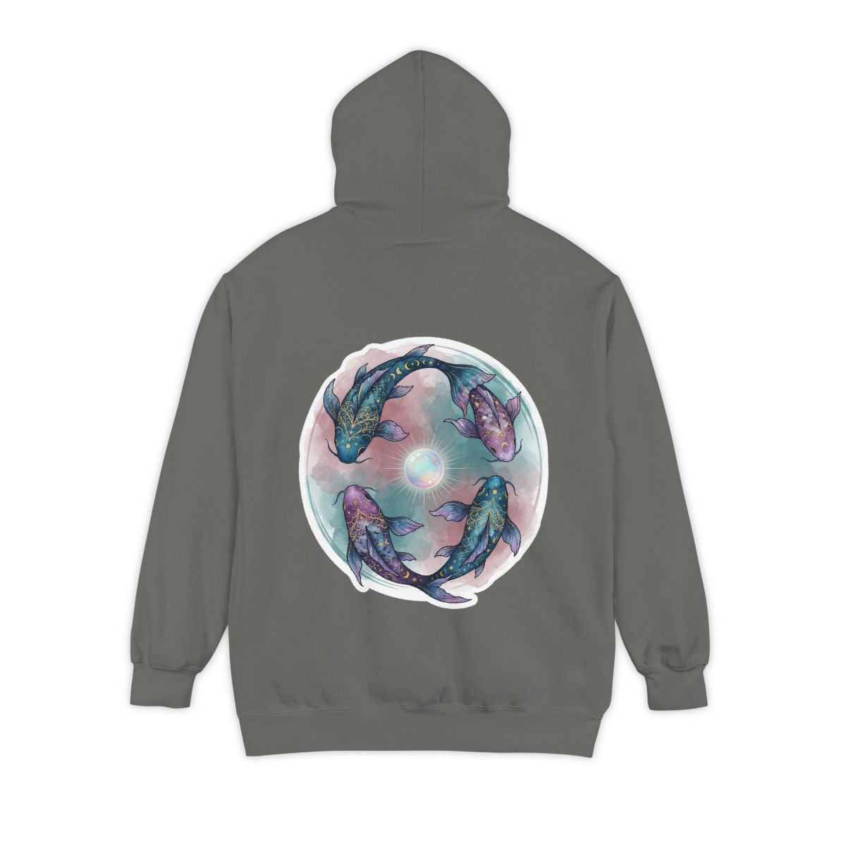 Color: Grey | Pisces The Infinite Fish Garment-Dyed Hoodie