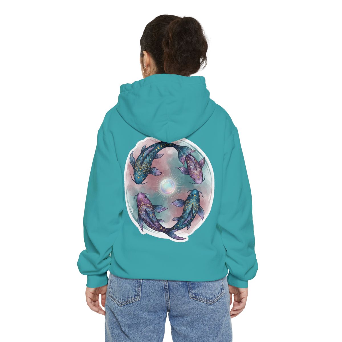 Color: Seafoam | Pisces The Infinite Fish Garment-Dyed Hoodie