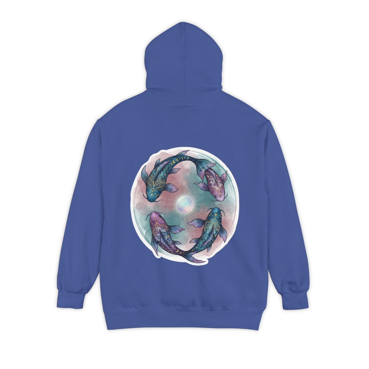 Color: Flo Blue | Pisces The Infinite Fish Garment-Dyed Hoodie