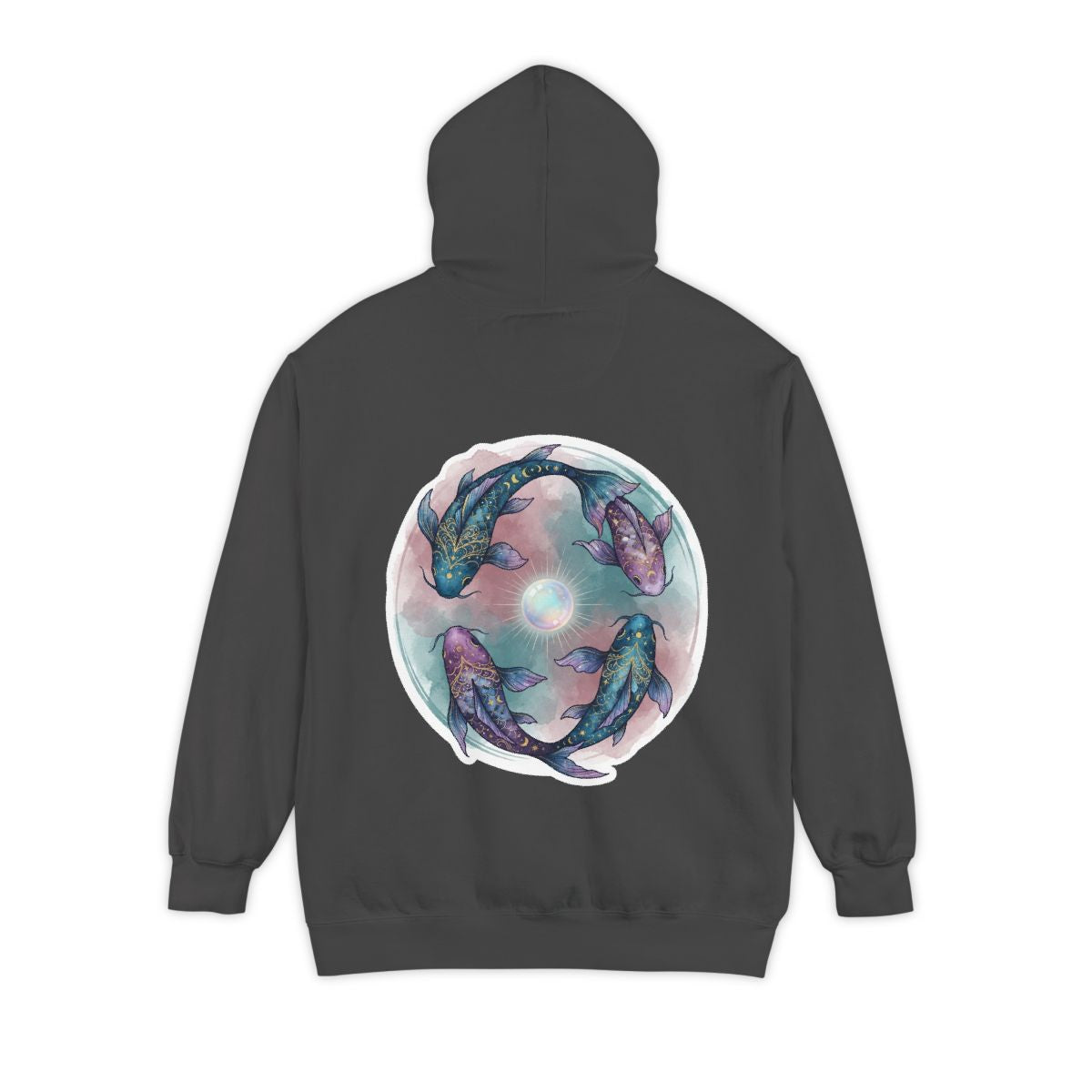Color: Pepper | Pisces The Infinite Fish Garment-Dyed Hoodie