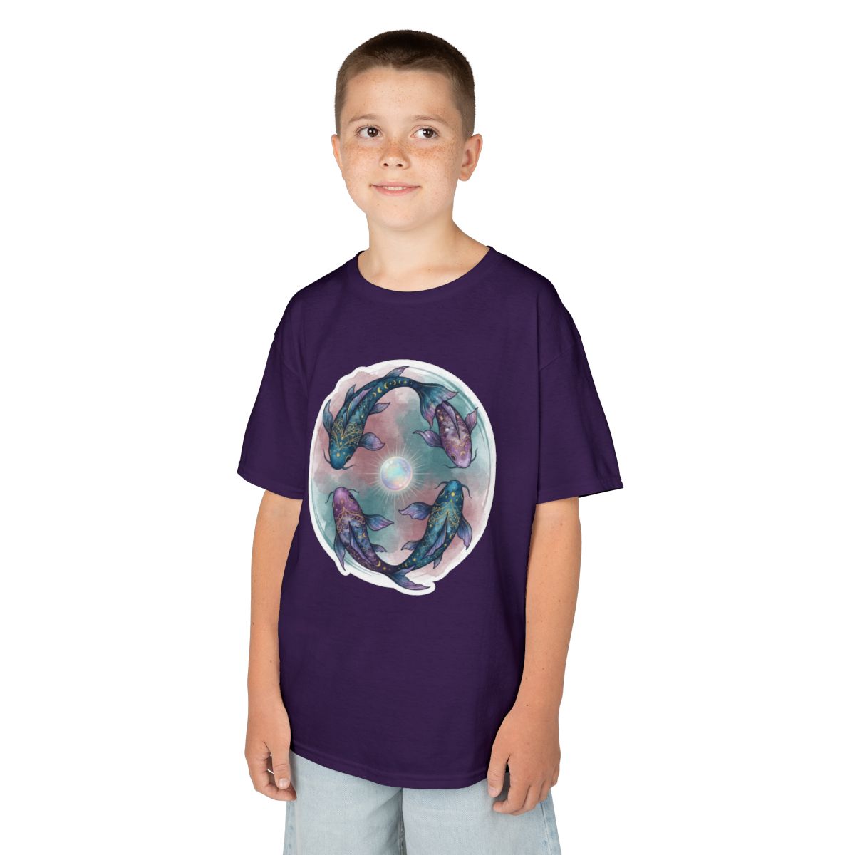 Color: Purple | Pisces The Infinite Fish Kids Tee