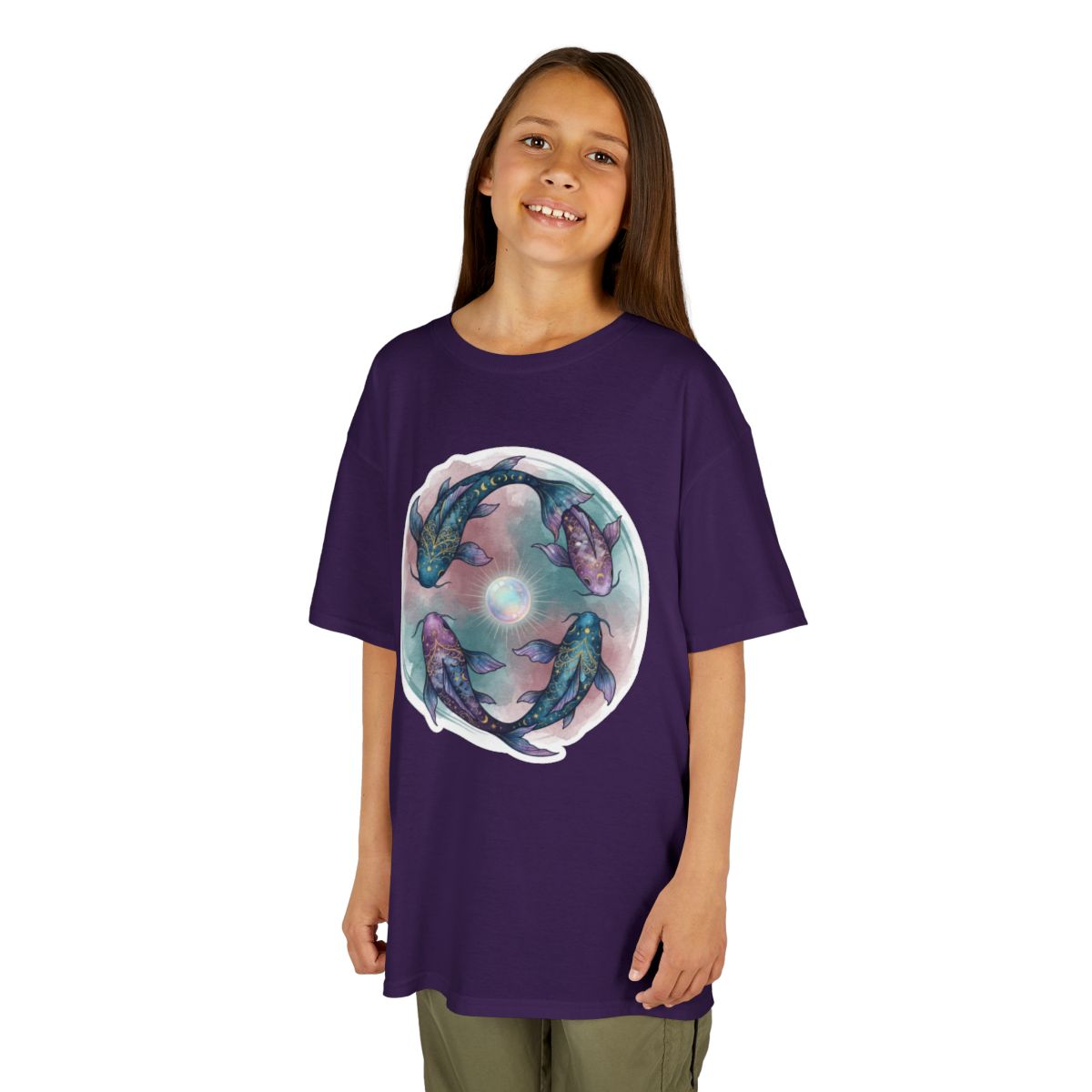 Color: Purple | Pisces The Infinite Fish Kids Tee