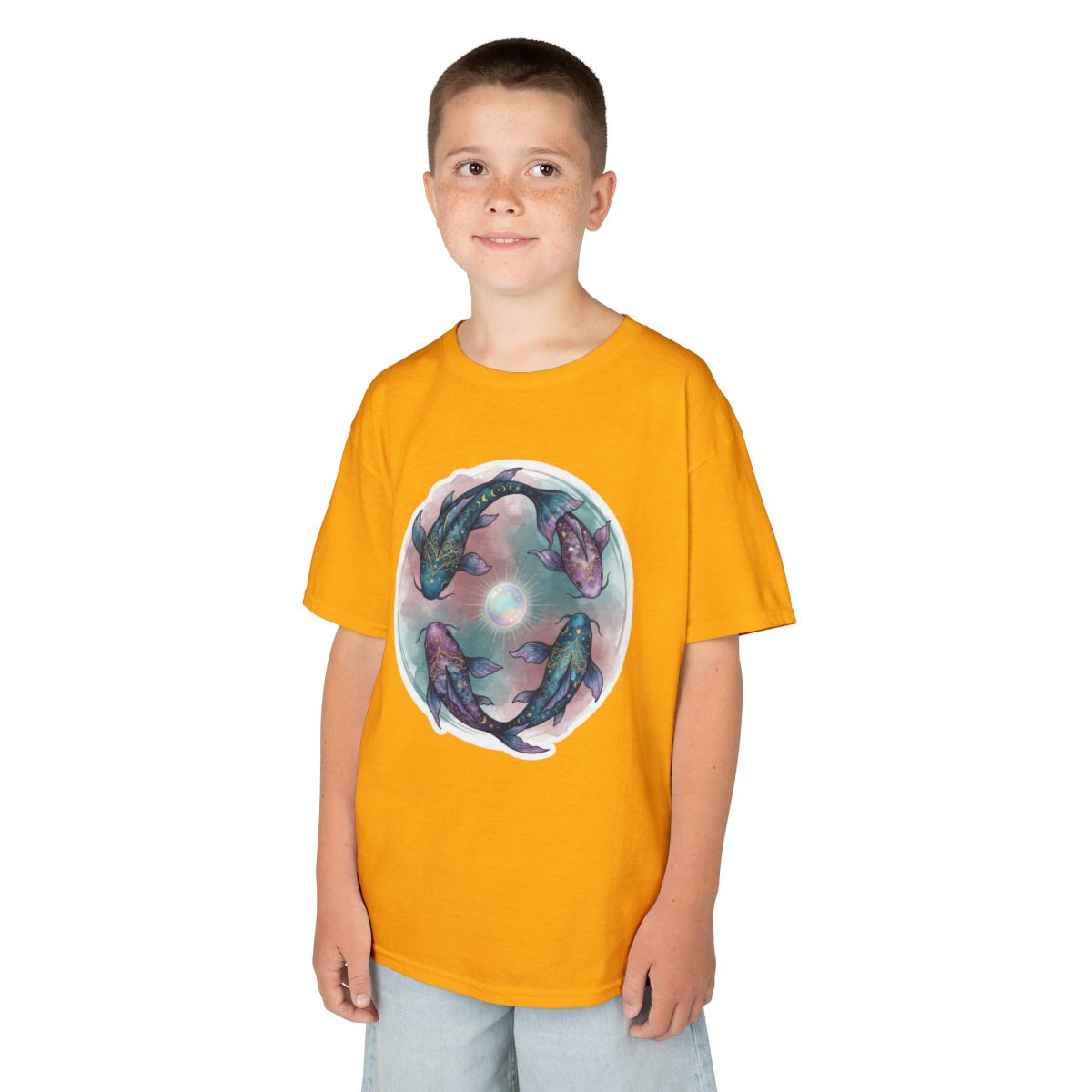 Color: Gold | Pisces The Infinite Fish Kids Tee