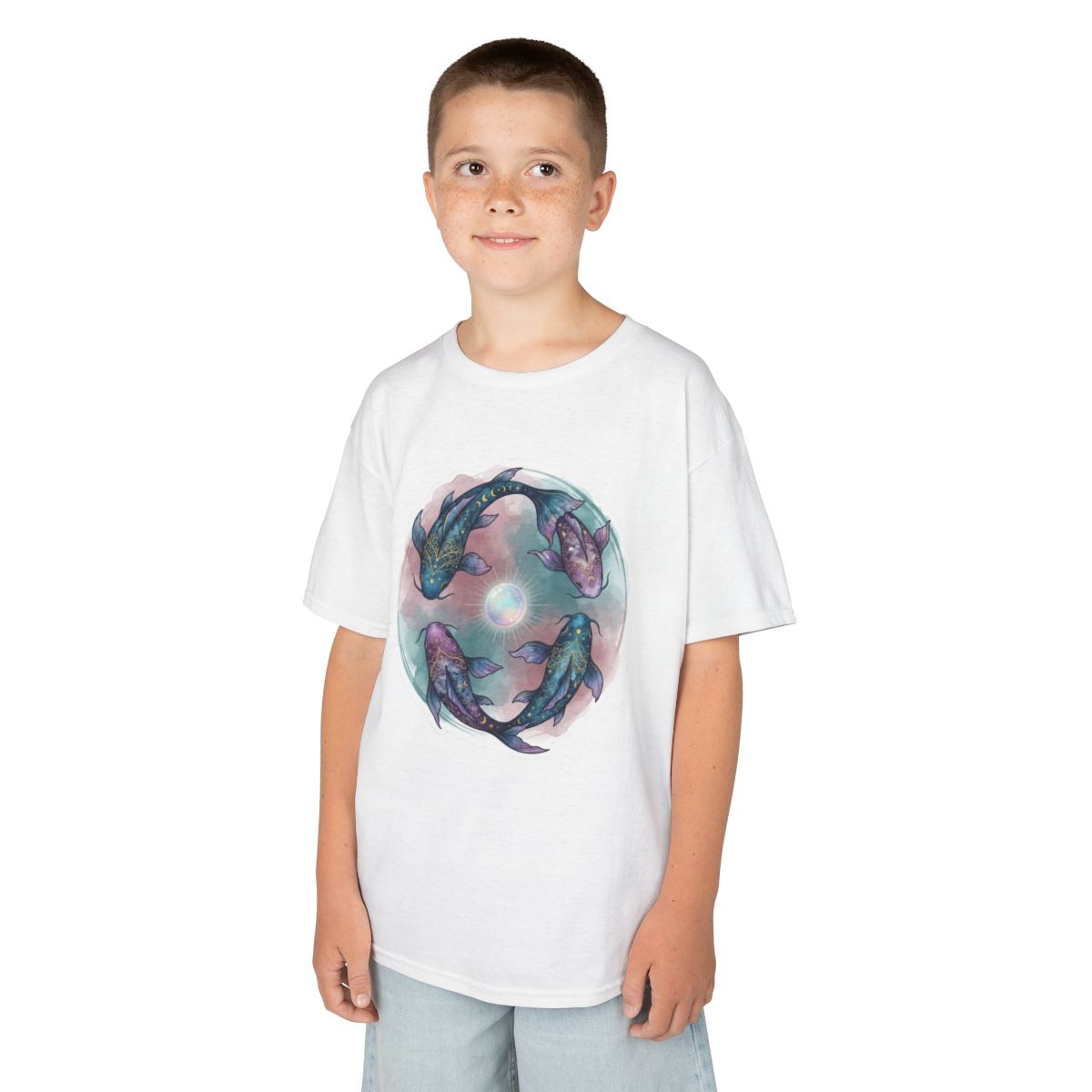 Color: White | Pisces The Infinite Fish Kids Tee