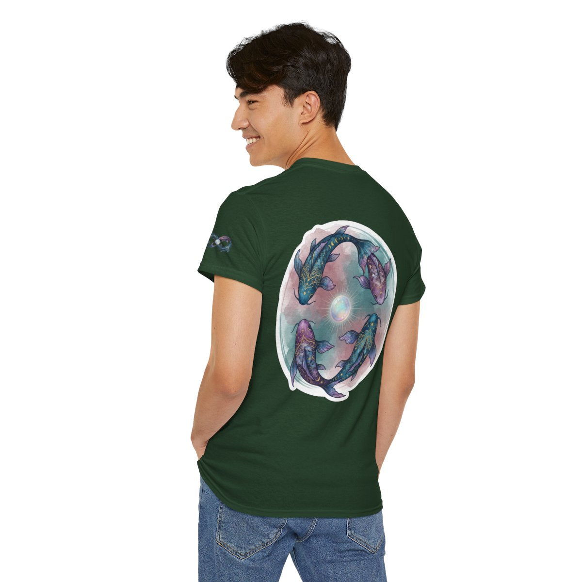 Color: Forest Green | Pisces The Infinite Fish Premium Graphic Tee