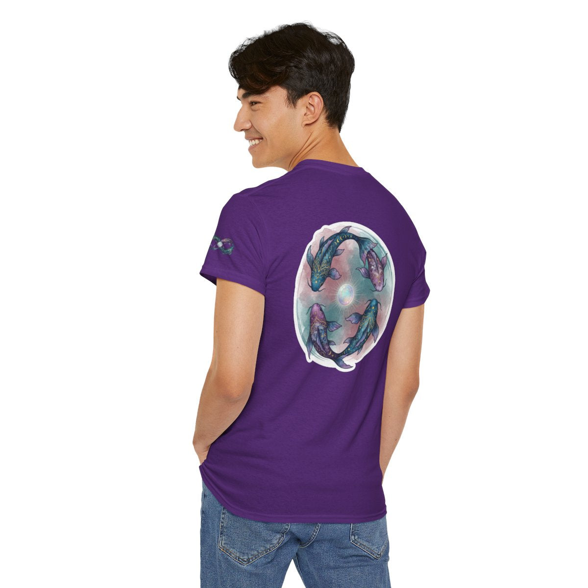 Color: Purple | Pisces The Infinite Fish Premium Graphic Tee