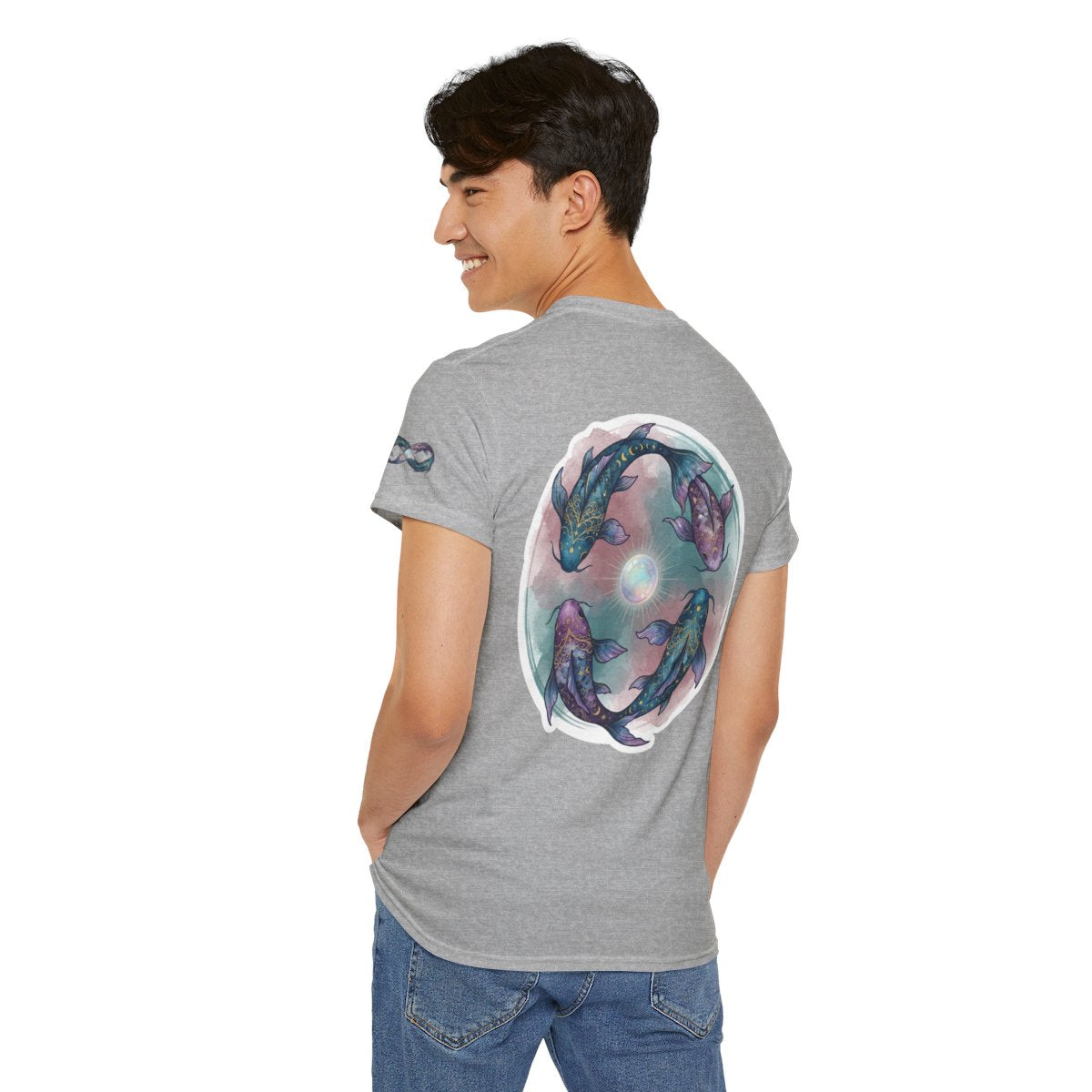 Color: Sport Grey | Pisces The Infinite Fish Premium Graphic Tee