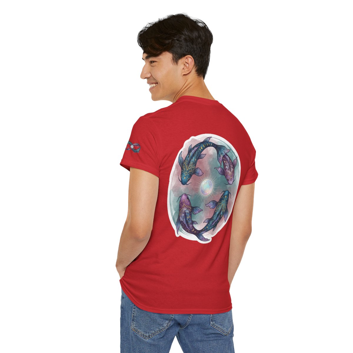 Color: Red | Pisces The Infinite Fish Premium Graphic Tee