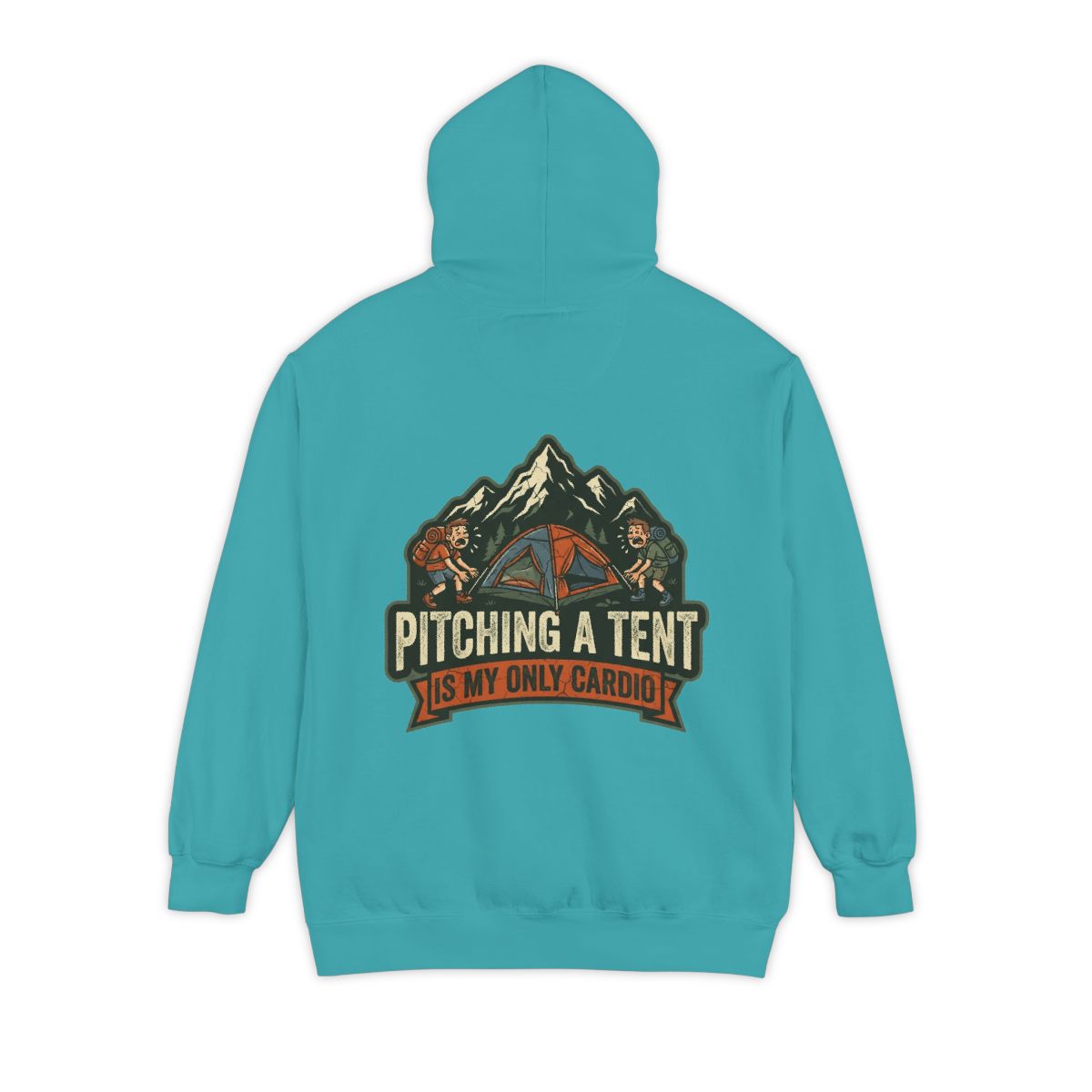 Color: Seafoam | Pitching A Tent Is My Only Cardio Garment-Dyed Hoodie