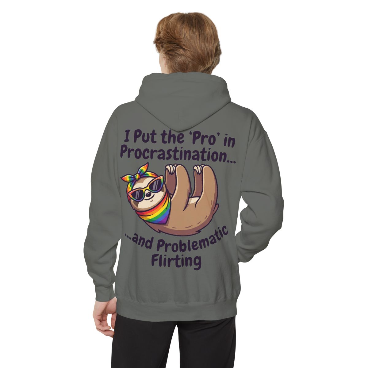 Color: Grey | Pro in Problematic Flirting Garment-Dyed Hoodie