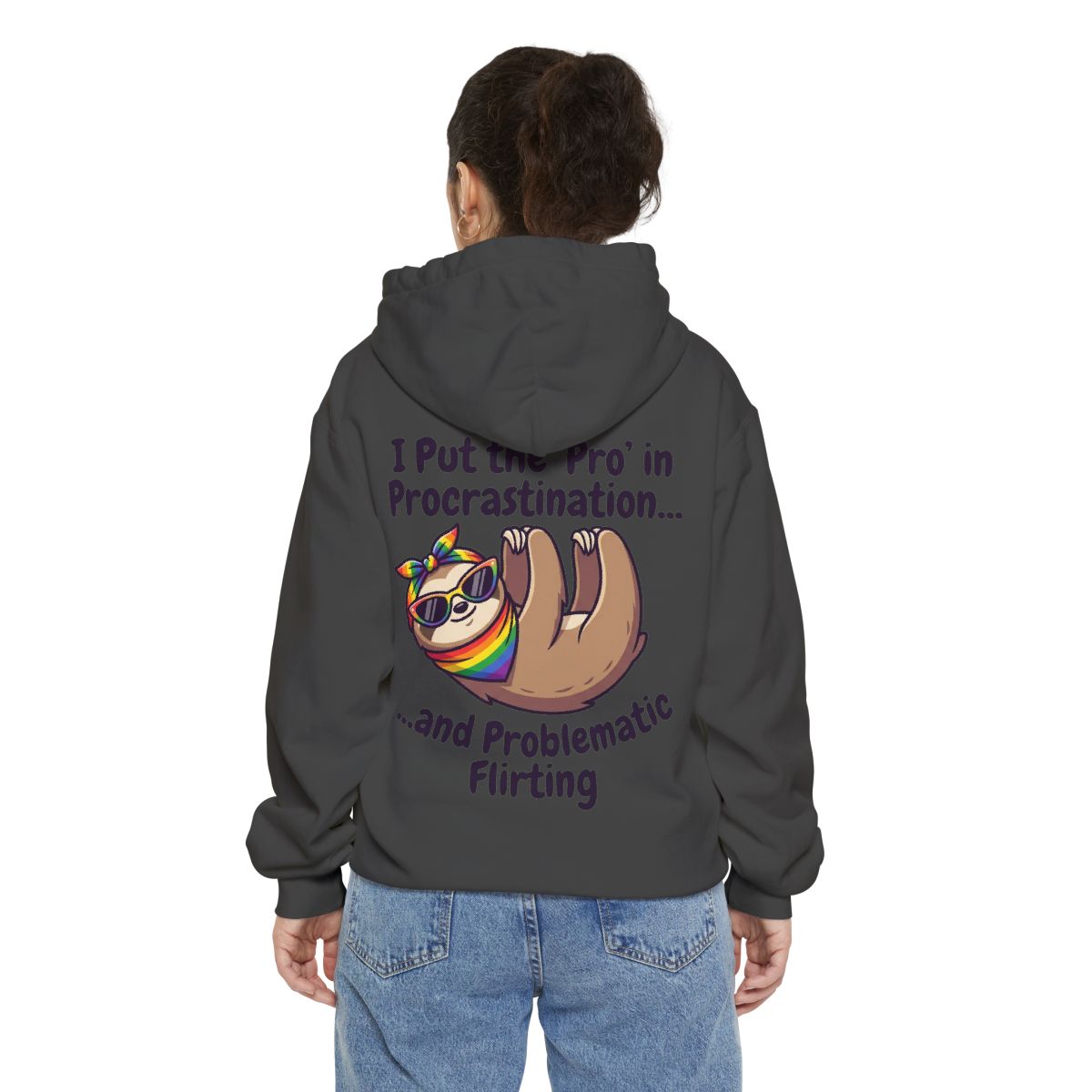 Color: Pepper | Pro in Problematic Flirting Garment-Dyed Hoodie