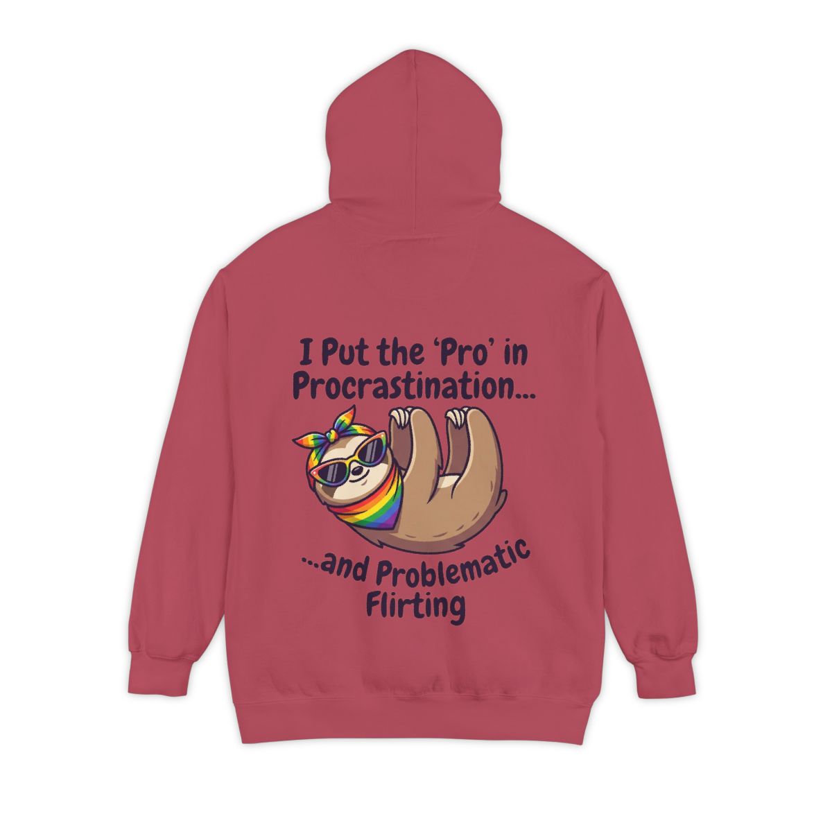 Color: Crimson | Pro in Problematic Flirting Garment-Dyed Hoodie