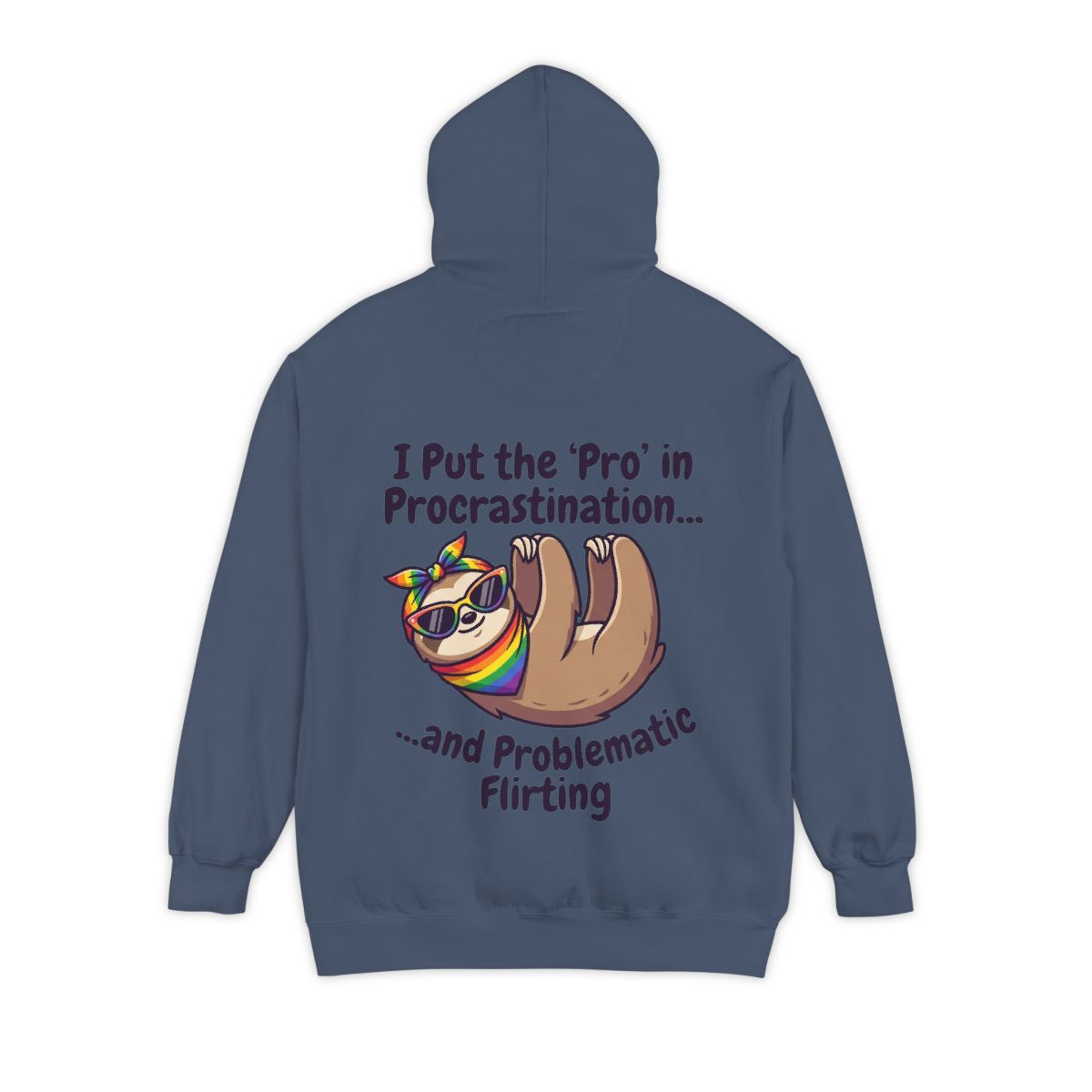 Color: Denim | Pro in Problematic Flirting Garment-Dyed Hoodie