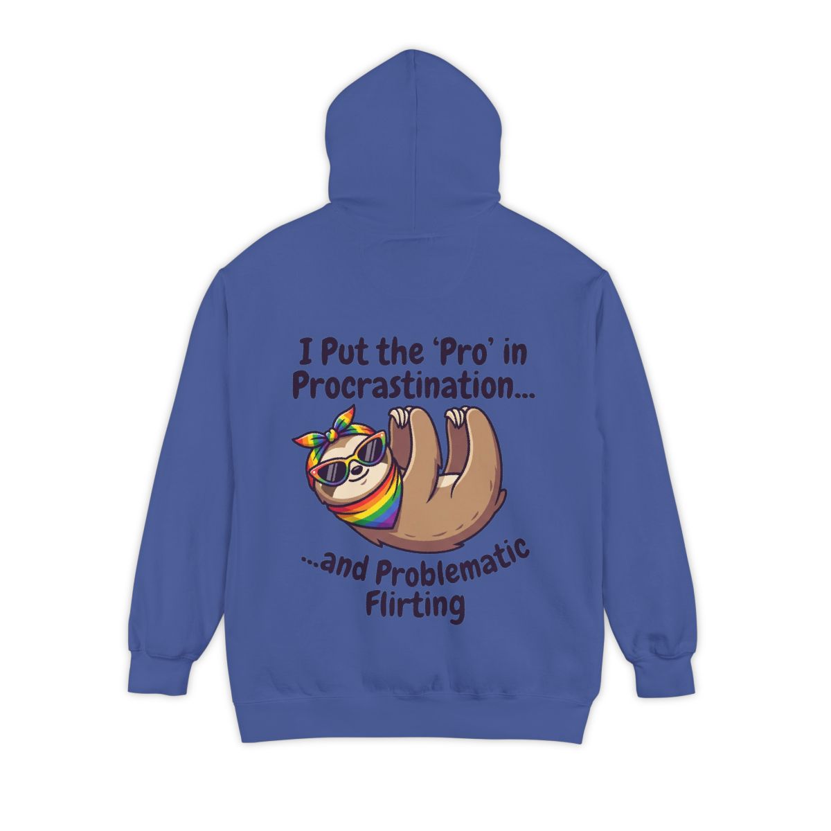 Color: Flo Blue | Pro in Problematic Flirting Garment-Dyed Hoodie