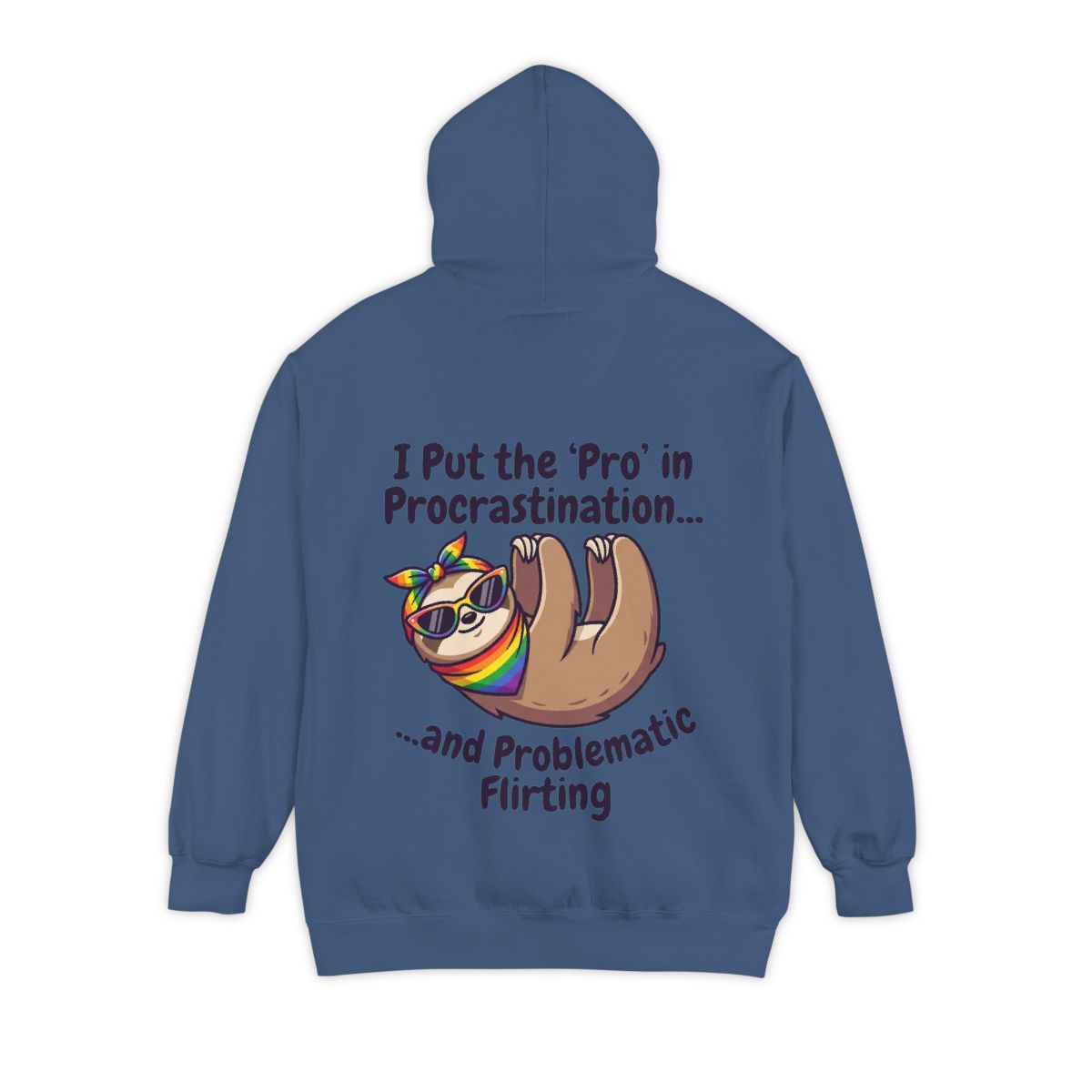 Color: True Navy | Pro in Problematic Flirting Garment-Dyed Hoodie
