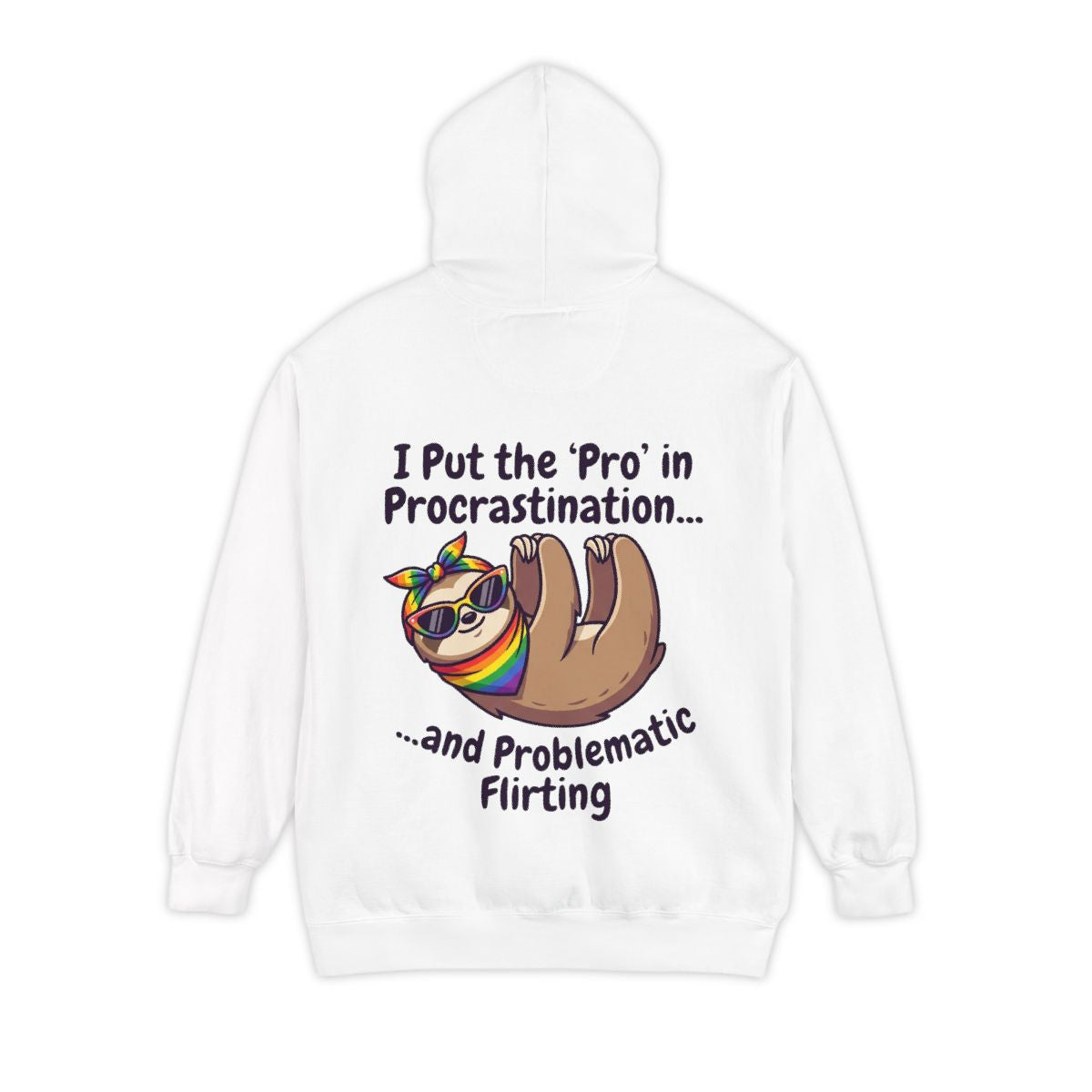 Color: White | Pro in Problematic Flirting Garment-Dyed Hoodie