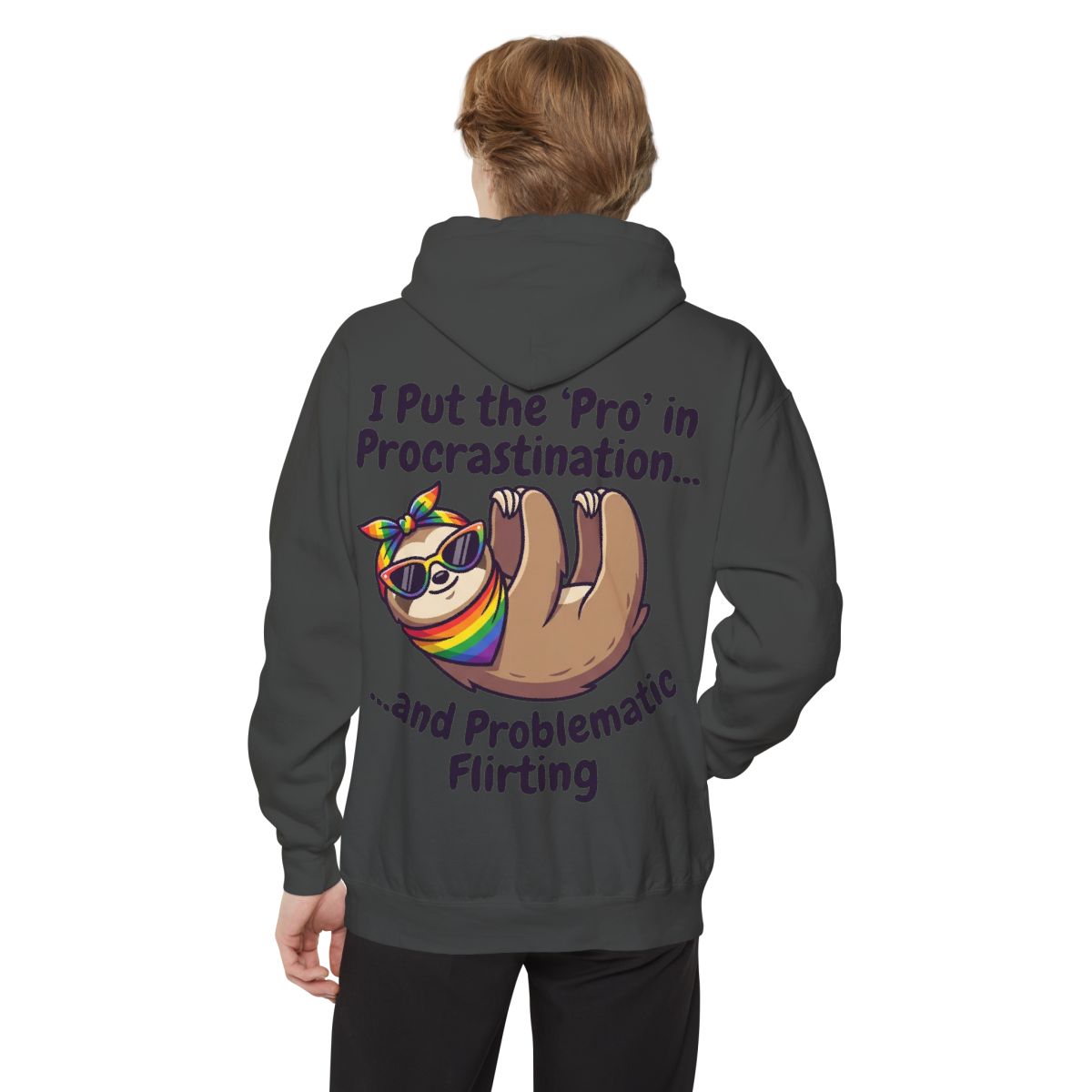 Color: Pepper | Pro in Problematic Flirting Garment-Dyed Hoodie