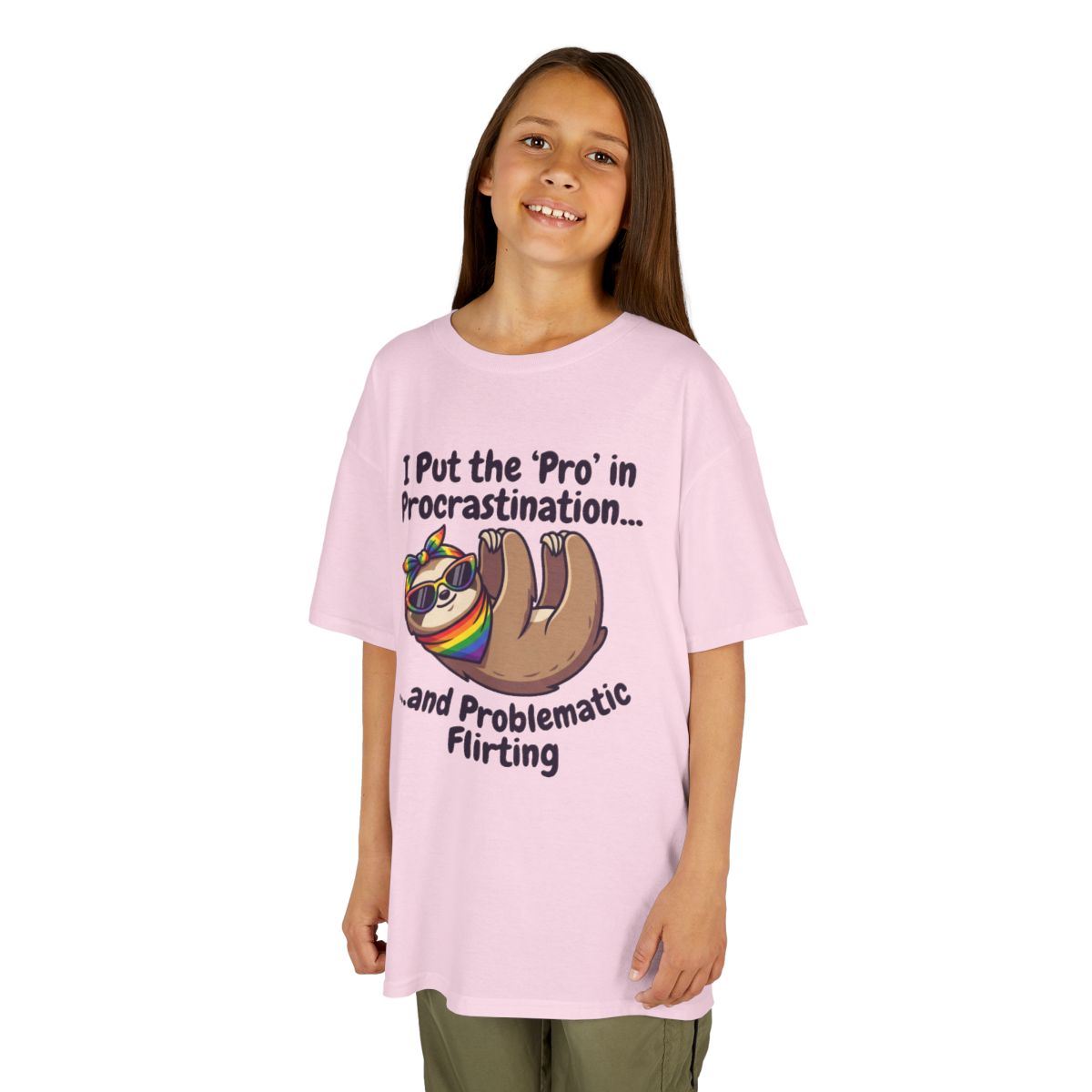 Color: Light Pink | Pro in Problematic Flirting Kids Tee