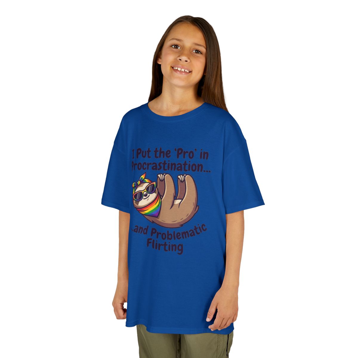Color: Royal | Pro in Problematic Flirting Kids Tee