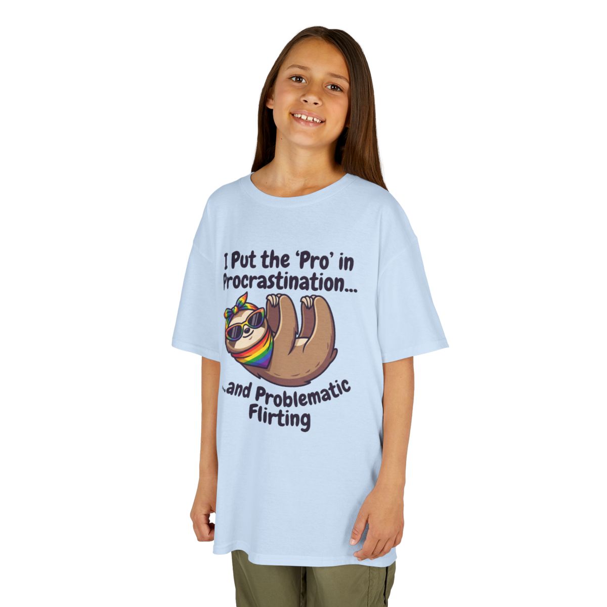 Color: Light Blue | Pro in Problematic Flirting Kids Tee