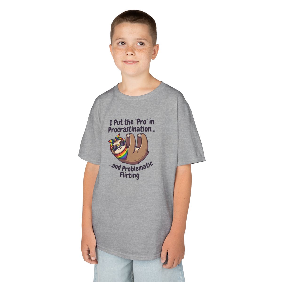 Color: Sport Grey | Pro in Problematic Flirting Kids Tee