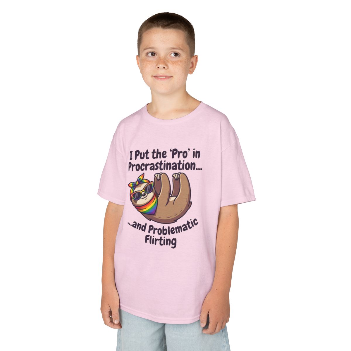Color: Light Pink | Pro in Problematic Flirting Kids Tee