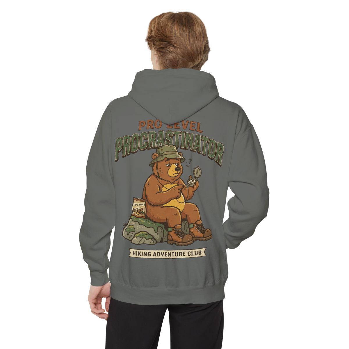 Color: Grey | Pro Level Procrastinator Garment-Dyed Hoodie