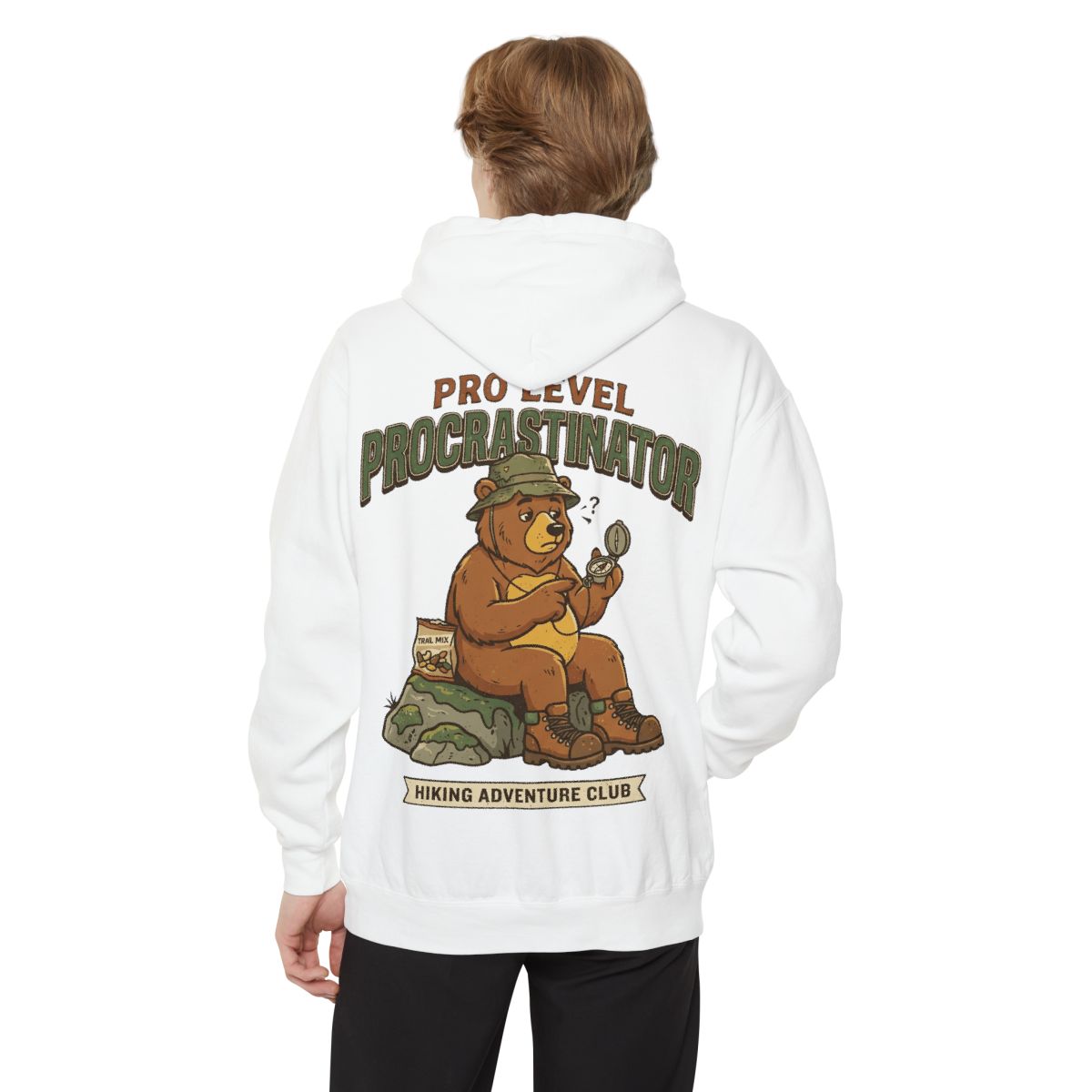 Color: White | Pro Level Procrastinator Garment-Dyed Hoodie