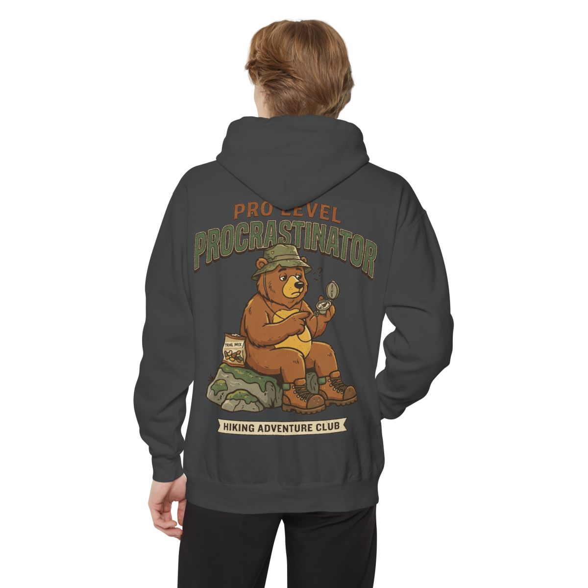 Color: Pepper | Pro Level Procrastinator Garment-Dyed Hoodie