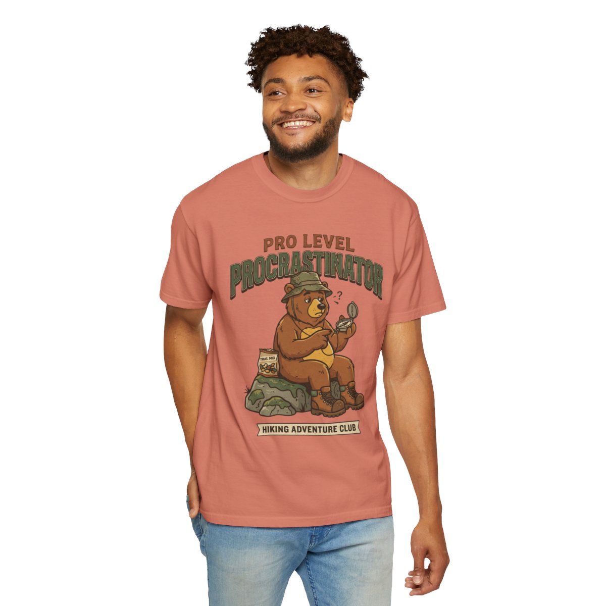 Color: Terracotta | Pro Level Procrastinator Unisex Garment-Dyed Tee