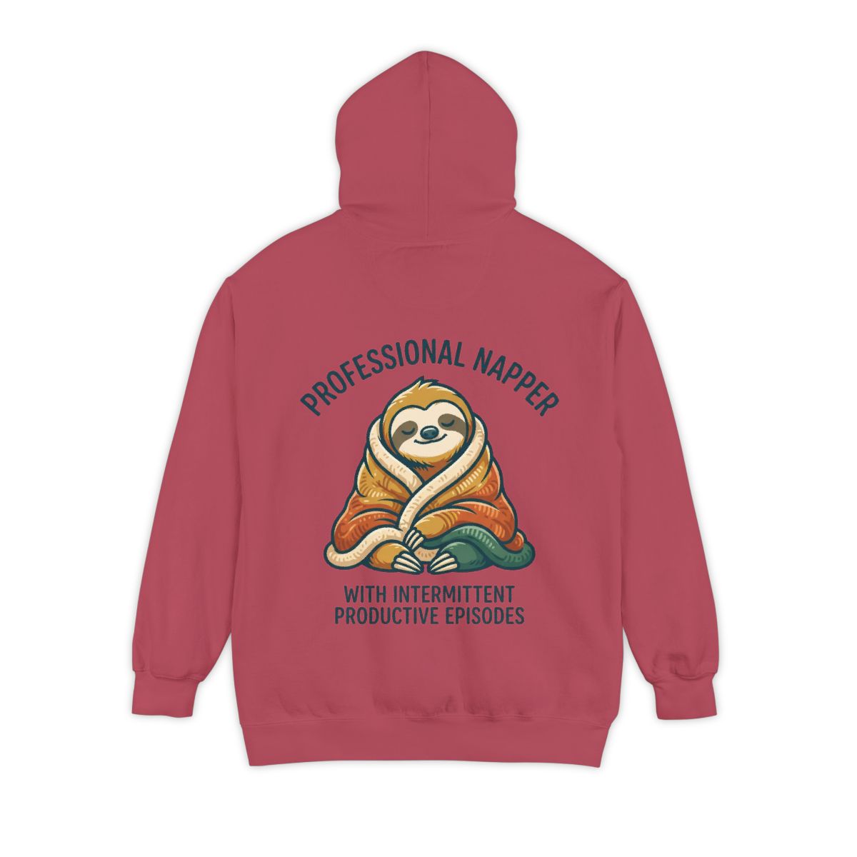 Color: Crimson | Professional Napper Garment-Dyed Hoodie