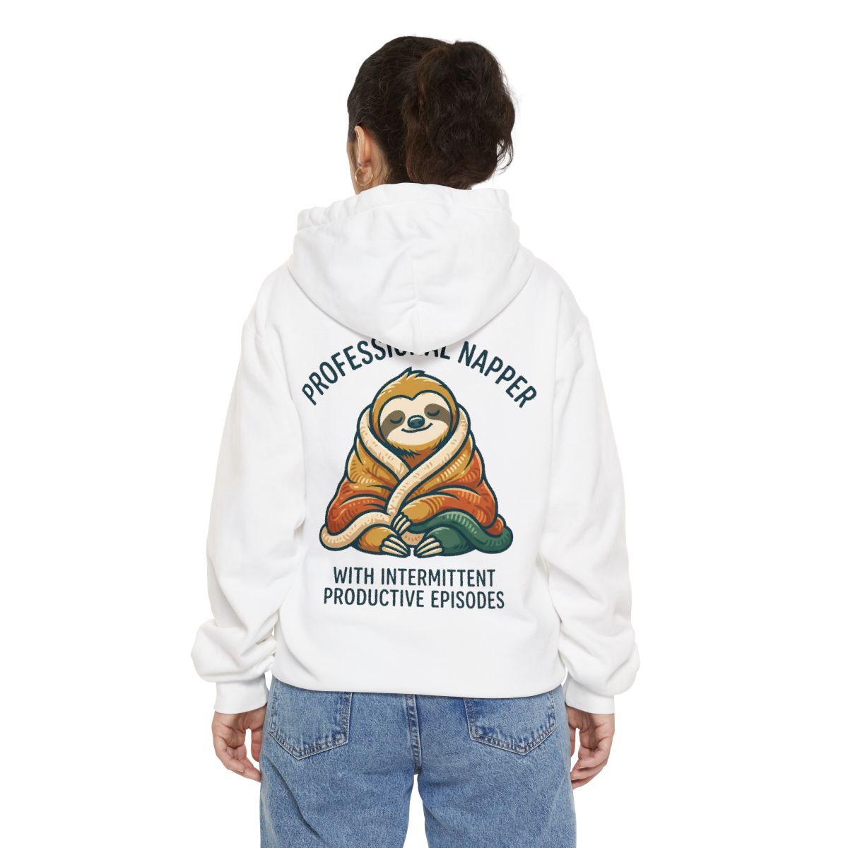 Color: White | Professional Napper Garment-Dyed Hoodie
