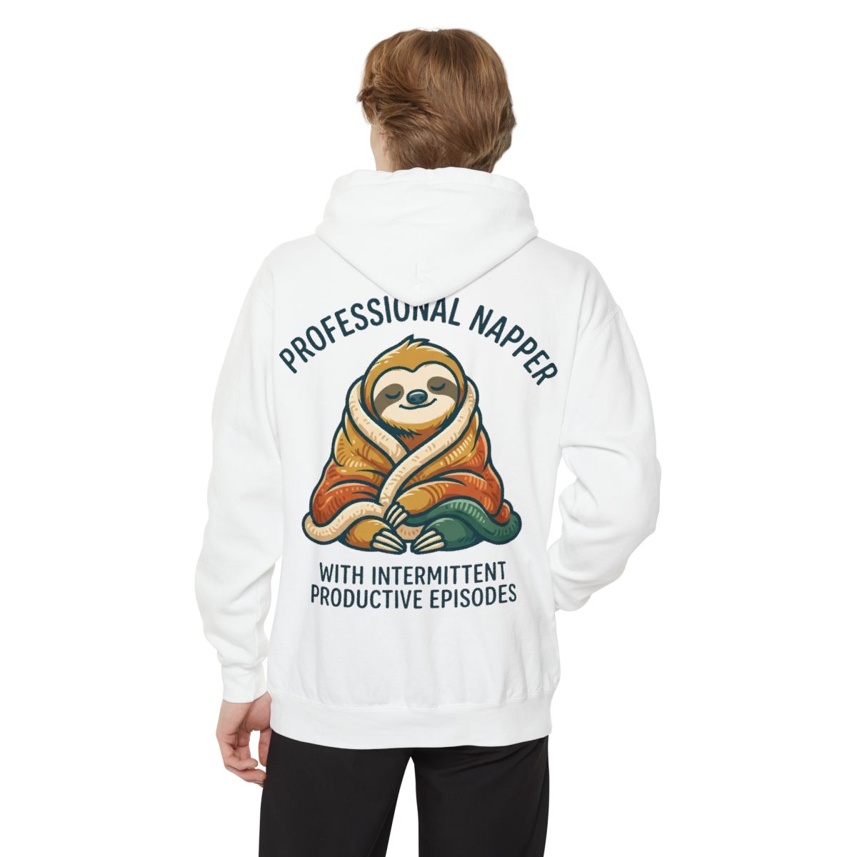 Color: White | Professional Napper Garment-Dyed Hoodie