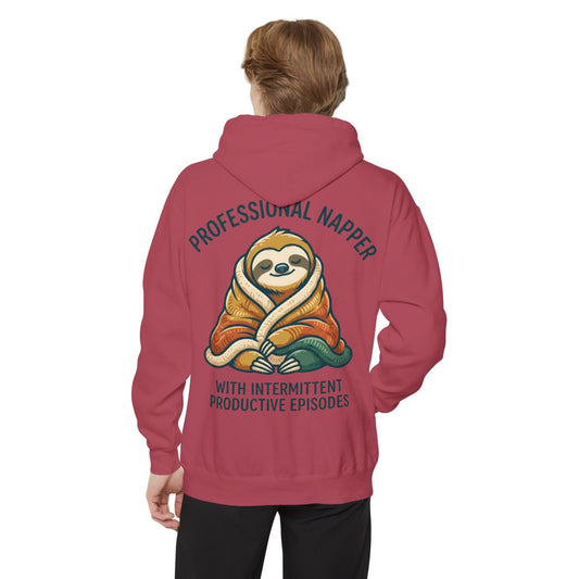 Color: Crimson | Professional Napper Garment-Dyed Hoodie