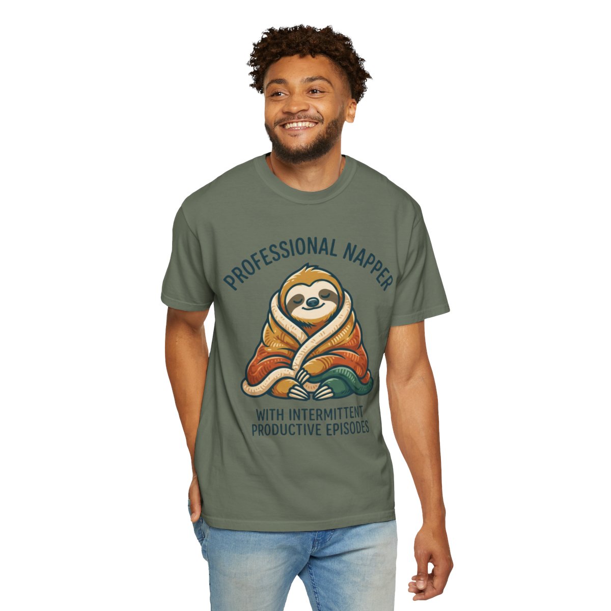 Color: Moss | Professional Napper Unisex Garment-Dyed Tee