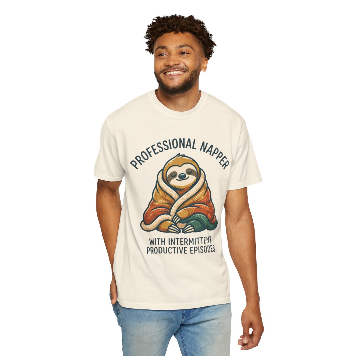 Color: Ivory | Professional Napper Unisex Garment-Dyed Tee